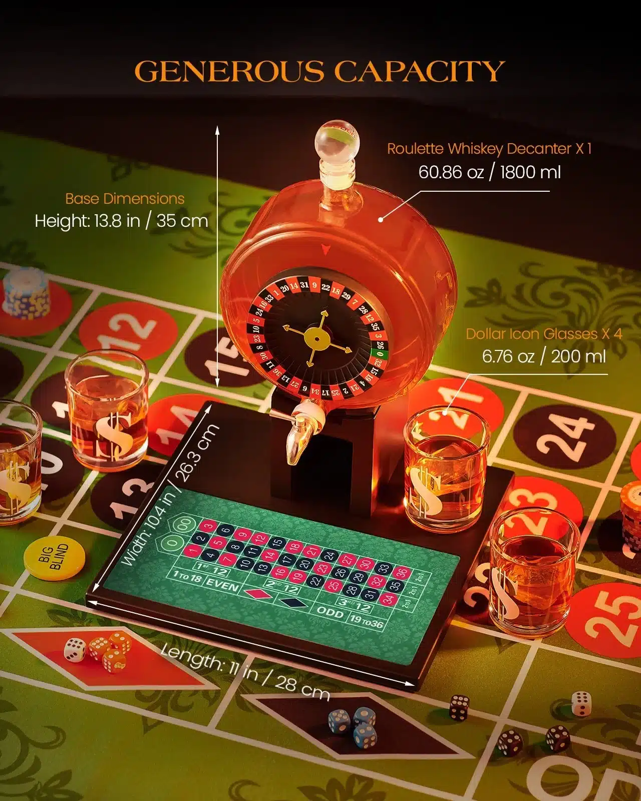 輪盤威士忌醒酒器套裝