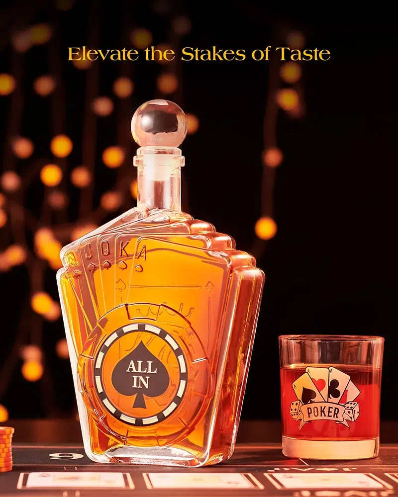 德州撲克威士忌醒酒器套裝:圖片 3