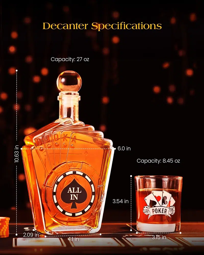 德州撲克威士忌醒酒器套裝:圖片 2