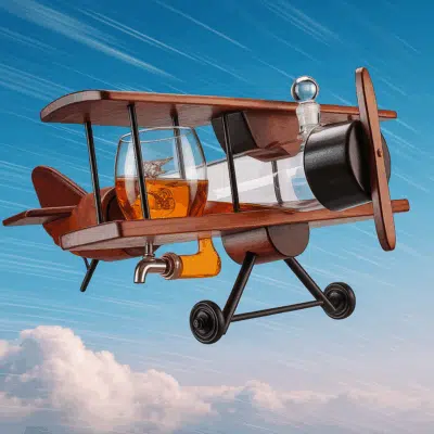 復古雙翼機造型醒酒器